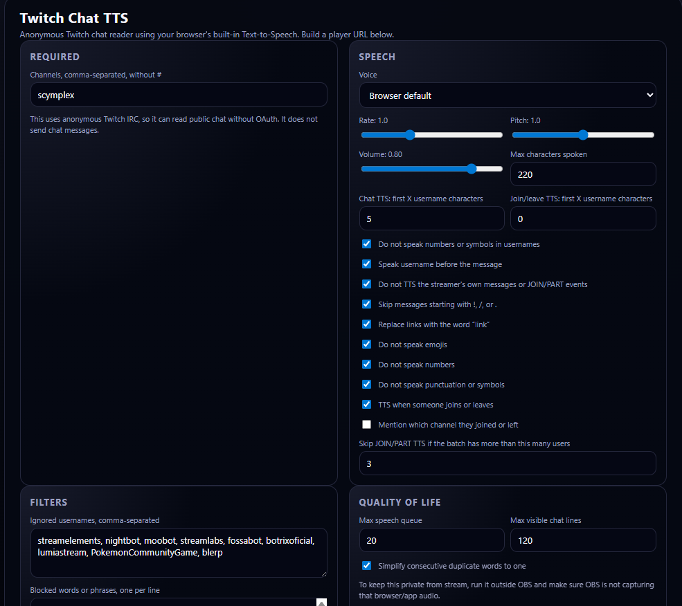 Twitch Chat TTS preview